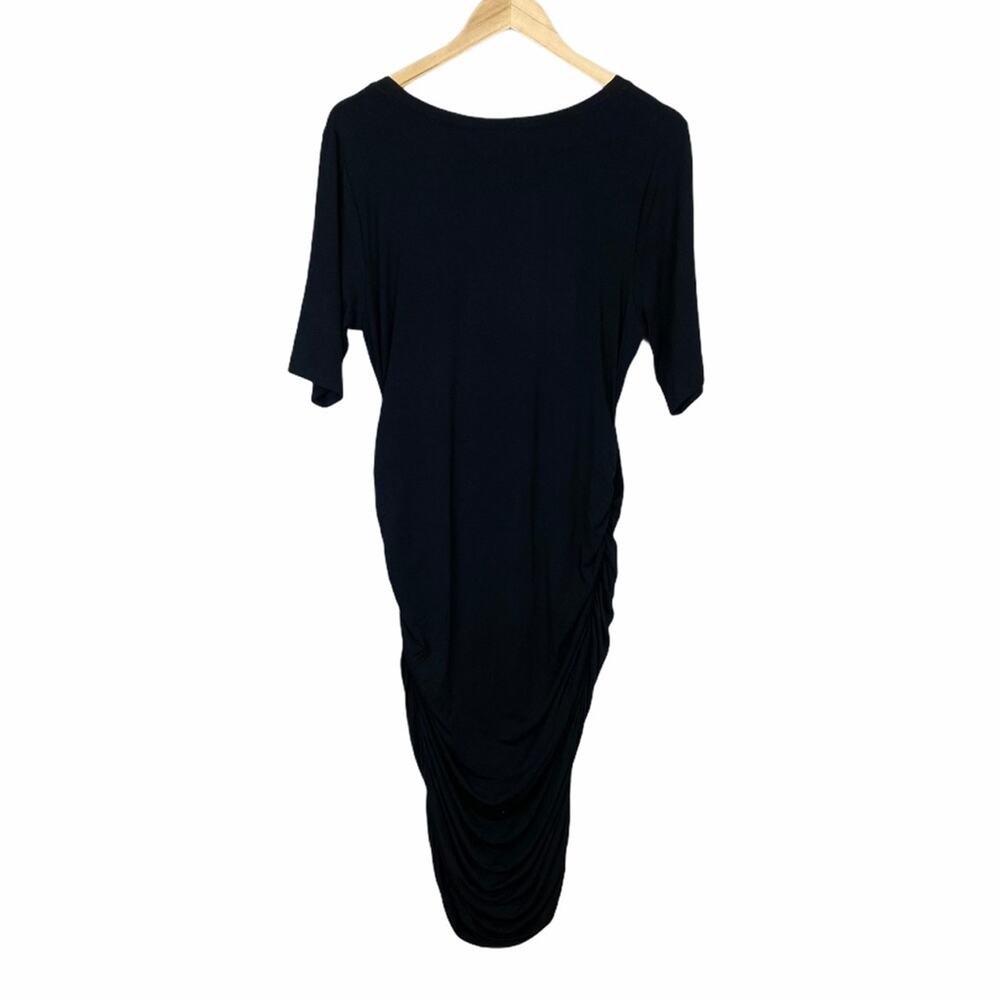 Motherhood Maternity Black Side Ruched Short Sleeve Casual Dress Large - Picture 5 of 6